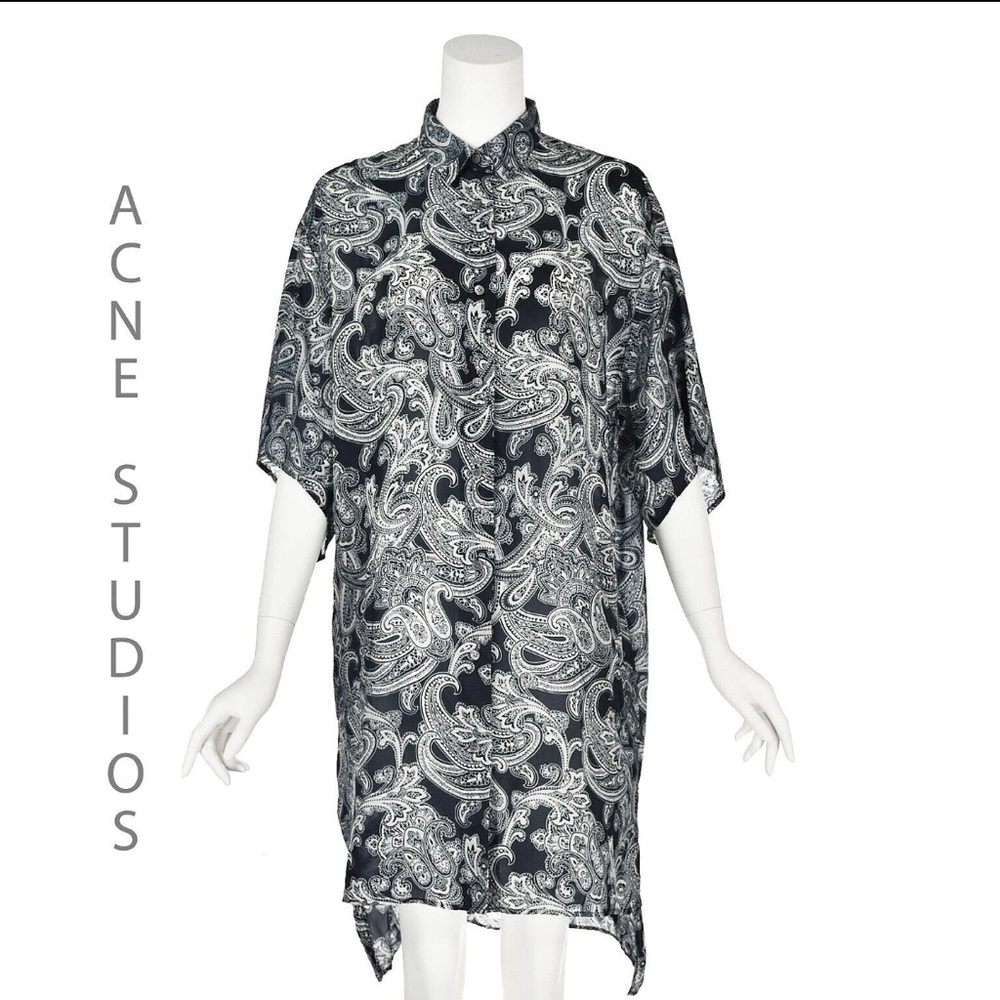 Acne Studios Paisley Oversized Short Sleeve Blouse
